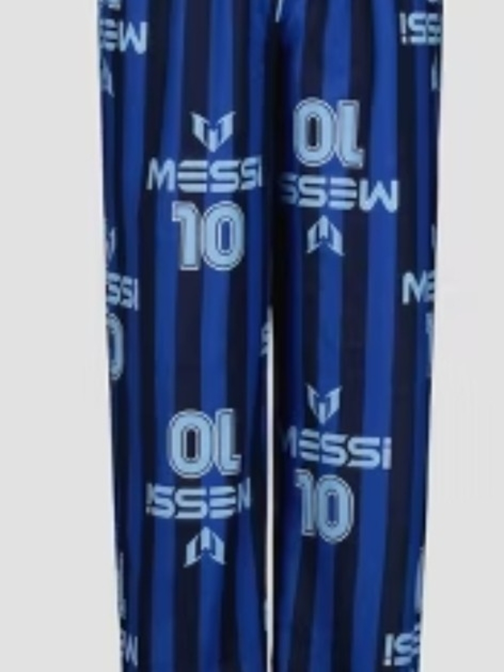 Kids Blue Striped Messi 10 Pajama Bottoms